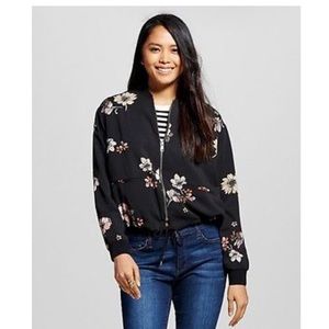 WHO WHAT WEAR Floral Bomber Jacket